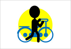 自転車から降りてお通り下さいの貼り紙画像3