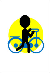 自転車から降りてお通り下さいの貼り紙画像9