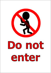 Do not enterの貼り紙画像