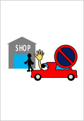 近隣商業施設での駐車はご遠慮ください！の貼り紙画像9