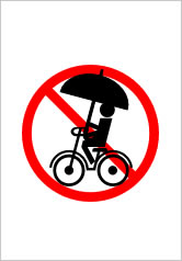 傘差し運転禁止の貼り紙画像9