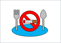 ランチタイムは禁煙ですの貼り紙画像3