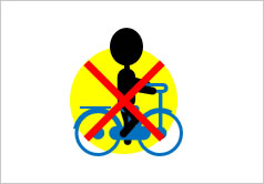 自転車から降りて！の貼り紙画像3