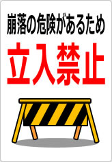 崩落の危険があるため立入禁止の貼り紙画像10