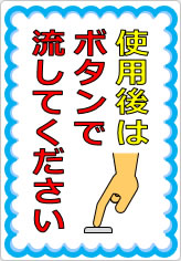 使用後はボタンで流してくださいの貼り紙画像05
