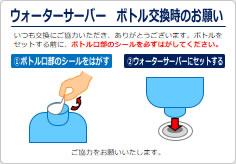 ウォーターサーバー　ボトル交換時のお願いの貼り紙画像01