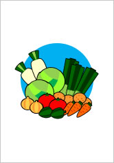 体の為に野菜をしっかり食べよう！の貼り紙画像