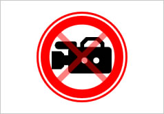 動画撮影禁止の貼り紙画像